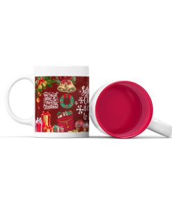 χριστουγεννιάτικη κούπα με κόκκινο χρώμα εσωτερικά