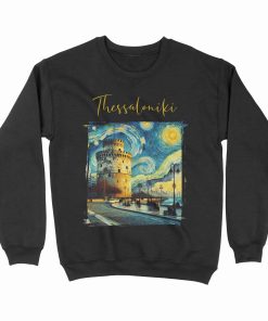 Μαύρο φούτερ με σχέδιο ''Θεσσαλονίκη''