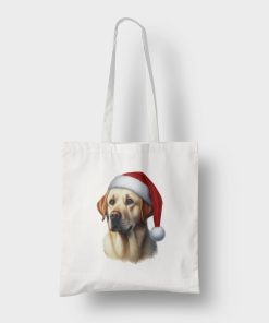 Άσπρη τσάντα ''χριστουγεννιάτικος σκύλος Λαμπραντόρ''