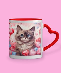 κούπα με θέμα γάτα για την ημέρα Αγίου Βαλεντίνου