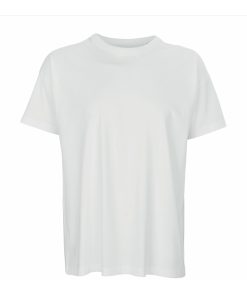 Ανδρικό oversized T-shirt Boxy Men 03806 λευκό, 100% οργανικό βαμβάκι, ιδανικό για εκτύπωση.