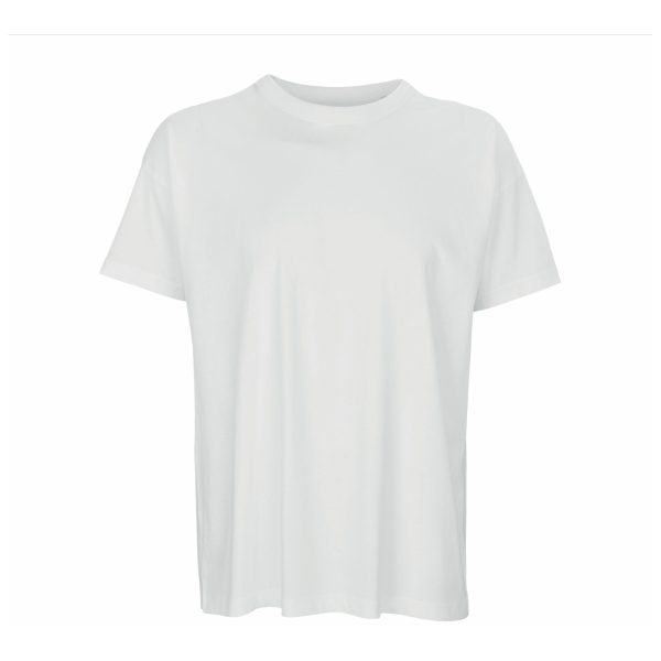 Ανδρικό oversized T-shirt Boxy Men 03806 λευκό, 100% οργανικό βαμβάκι, ιδανικό για εκτύπωση.