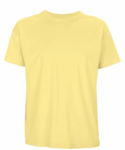Ανδρικό oversized T-shirt Boxy Men 03806 ανοιχτό κίτρινο, οργανικό βαμβάκι, ιδανικό για εκτύπωση.