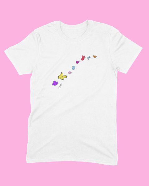 Urbanduck μπλούζα άσπρη με πεταλούδες