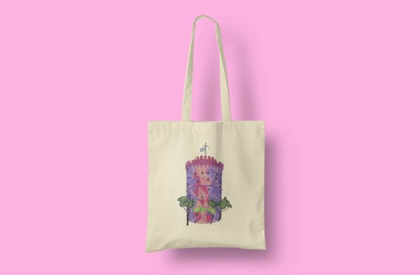 Ράνια λευκός Πύργος σε υφασμάτινη τσάντα